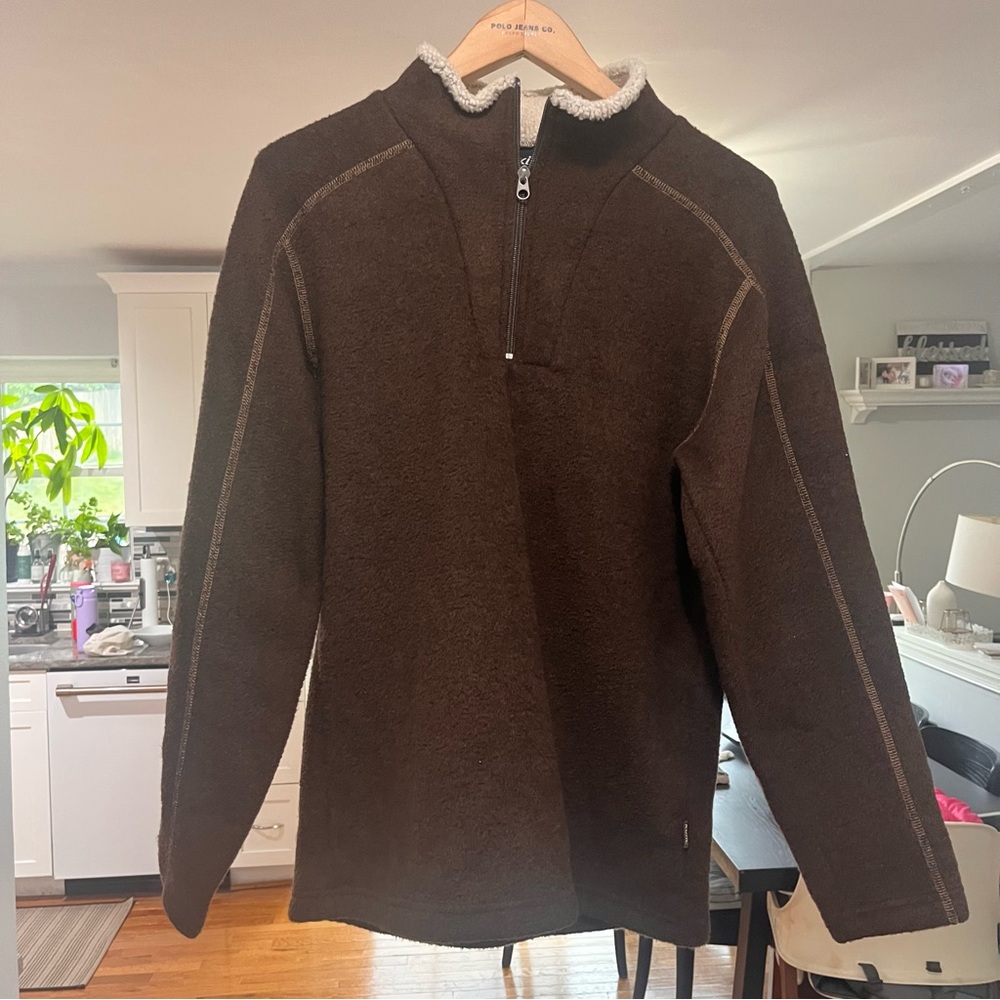 KUHL - Europa 1/4 Zip Alfpaca Fleece Sweater Brown Large